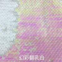 RTS Satin Base Reverse 5mm Réversible Sequin Tissu pour Décoration