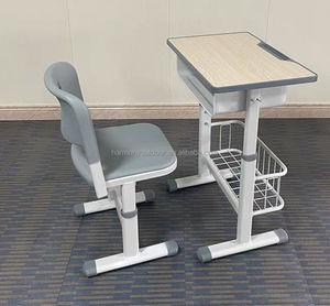 Ensemble de bureau et chaise d'école élémentaire réglables en hauteur, minimalistes, en bois, pour salle de réunion, salle de classe, étudiants - Product Image 3