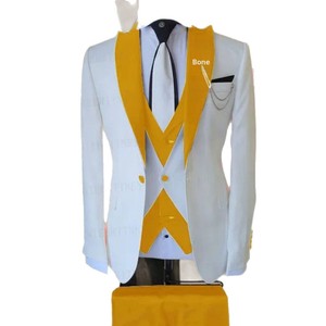 Traje <span class=keywords><strong>de</strong></span> boda <span class=keywords><strong>de</strong></span> tres piezas con abotonadura sencilla y cuentas, talla grande, para el padrino del <span class=keywords><strong>novio</strong></span> en banquetes <span class=keywords><strong>de</strong></span> negocios informales. - Product Image 5