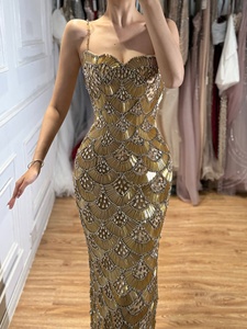 Vestido <span class=keywords><strong>de</strong></span> Noche Serene Hill LA73733 Dorado con Tirantes Finos y Corte Sirena, Vestido <span class=keywords><strong>de</strong></span> <span class=keywords><strong>Fiesta</strong></span> Formal <span class=keywords><strong>de</strong></span> Lujo con Cuentas para Mujer, 2026 - Product Image 3