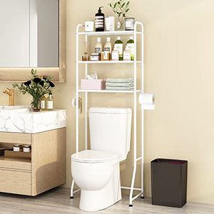 Scaffale <span class=keywords><strong>Salvaspazio</strong></span> Sopra il WC a 3 Ripiani in Acciaio Inox Organizzatore da <span class=keywords><strong>Cucina</strong></span> con Ganci Argento Lussuoso Moderno - Product Image 1