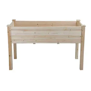 Groothandel Patio Veilig Verhoogde Tuin Planten Bed Natuurlijke Hout Planter Bed Cedar Gehesen Tuin Planter