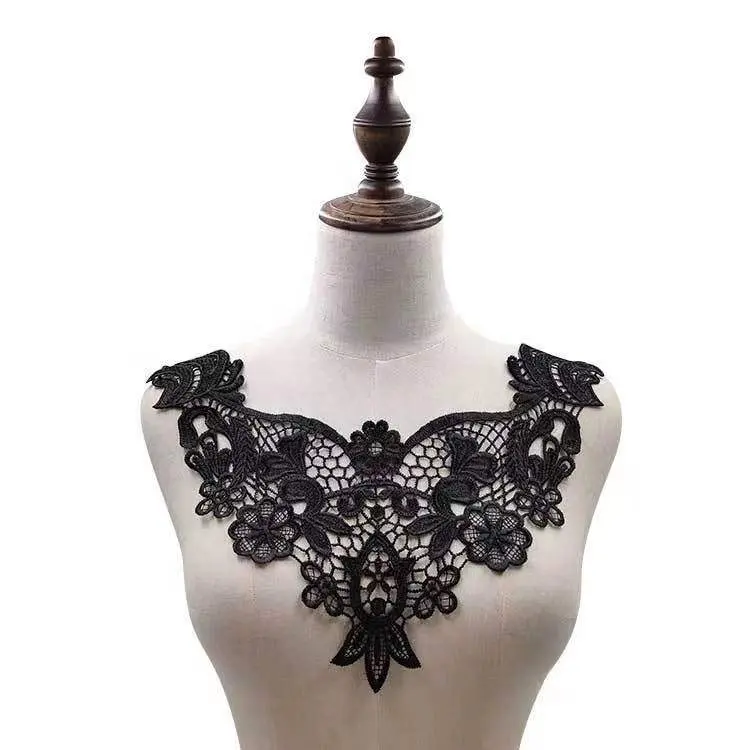 Wholesale Garment accessories New floral design lace applique crochet polyester lace hollow embroidery neck coller