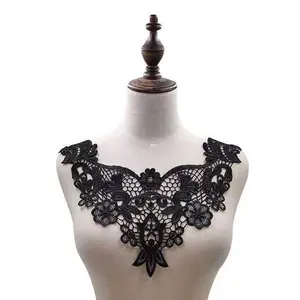 Accessoires de vêtement pour femmes, nouvelle collection de design floral, dentelle en polyester, crochet, broderie creuse, col broderie, vente en gros