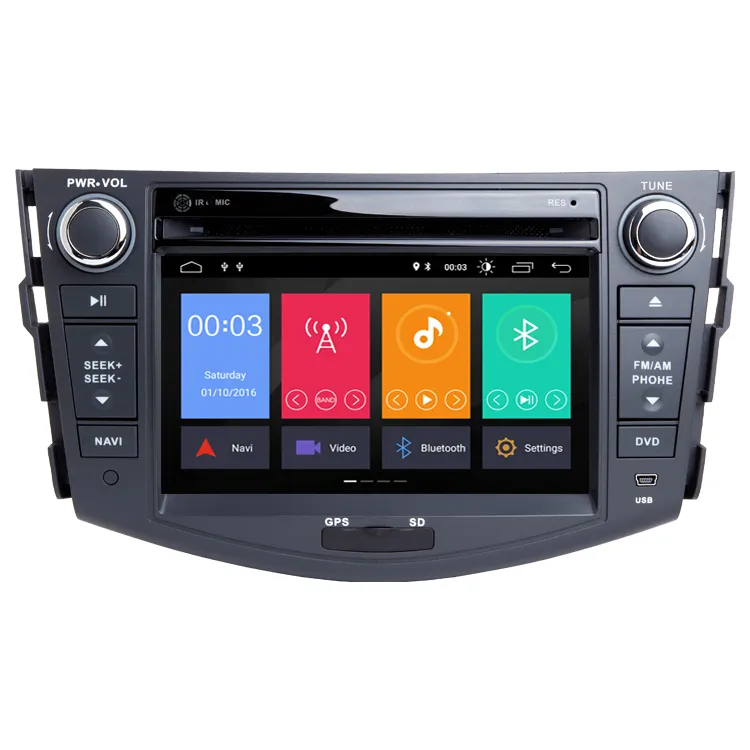 Pemutar Dvd mobil HD Quad Core 2 Din 7, navigasi GPS mobil Stereo radio Quad Core Android 10 2008 2009 2010 2011