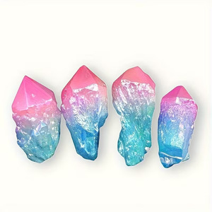 Wholesale Healing <b>Crystal</b> Stones Rainbow Angel Aura Pineapple Quartz <b>Cluster</b> for Jewelry Making - Product Image 2