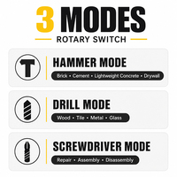 Perceuse à percussion sans fil 21V robuste, ensemble d'outils électriques pour la rénovation, l'installation et l'entretien quotidien à domicile