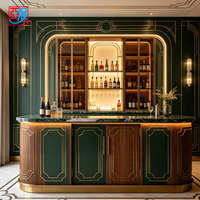 Comptoir de bar personnalisé de luxe avec vitrine, meuble de bar à cocktails pour hôtel, boutique, restaurant, pub