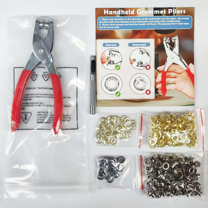 Alicates para ojales de 6 mm de 2 colores con 100, 200, 400 ojales dorados y plateados - Product Image 6