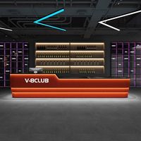 Bureau de réception en bois industriel personnalisé pour cybercafé, salle de sport, bar, club commercial, salon