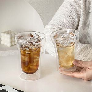 Tại gói cao thẩm mỹ hai lớp cốc thủy tinh trong suốt hộ gia đình nước giải khát cốc cà phê chịu nhiệt cao <span class=keywords><strong>Borosilicate</strong></span> cho - Product Image 4