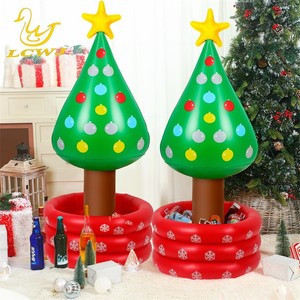 DAMAI Décorations de Noël gonflables en PVC, seau à glace gonflable en forme de sapin, bac à glace pour la décoration de fêtes intérieures et extérieures - Product Image 1