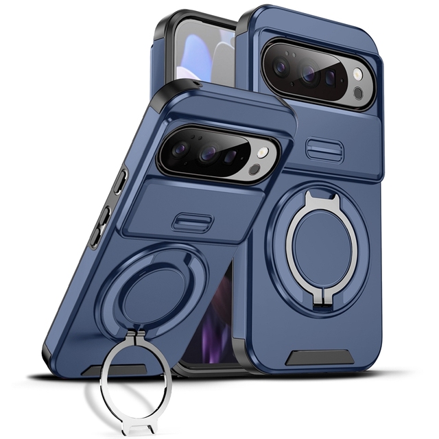 with Metal Ring Stand Holder Shockproof Camera Protector Mobile Phone Case for Google Pixel 10 Pro XL 10A 9A 9 Pro 8 Pro Cases