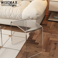 WISEMAX – meuble de salon nordique couleur acrylique en forme de U, petite table basse en plastique, table d'appoint, tabouret de canapé