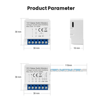 Module de commutateur intelligent Tuya Zigbee sans fil neutre Module de commutateur domestique intelligent Tuya Zigbee 3.0 10A