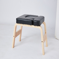 Banc d'inversion pliable pour exercices de yoga avec coussinets en PU et bois, chaise d'entraînement pour postures inversées, couleur personnalisable