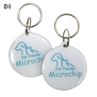Etiqueta de perro con borde epoxi, logo personalizado y código QR, NFC, 13,56 MHz