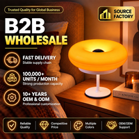 Lampe de table LED en forme de donut, à intensité variable, avec interrupteur tactile, lumière d'ambiance créative orange, rose, blanche pour chambre à coucher et décoration intérieure