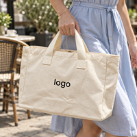 Tas Belanja Kanvas Logo Kustom dengan Gusset Samping untuk Toko Buku, Perlengkapan Workshop, Grosir untuk Departemen Acara Toko Buku