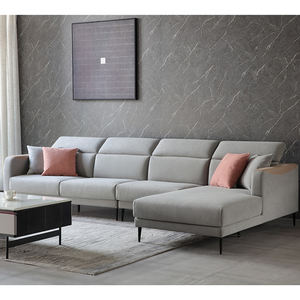 Set <span class=keywords><strong>di</strong></span> Divani Moderni in Tessuto, Mobili Componibili, Divano Angolare a L per Soggiorno, Arredamento per Appartamenti - Product Image 3