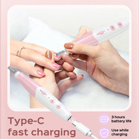 Machine à ongles électrique portable en forme de stylo avec bouton de vitesse réglable en continu pour pédicure et manucure, faible bruit, usage professionnel
