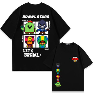<span class=keywords><strong>Brawl</strong></span> <span class=keywords><strong>Stars</strong></span> Wilderness <span class=keywords><strong>Brawl</strong></span> Cartoon Anime T-shirt a maniche corte in puro cotone Abbigliamento estivo alla moda per studenti adolescenti - Product Image 6