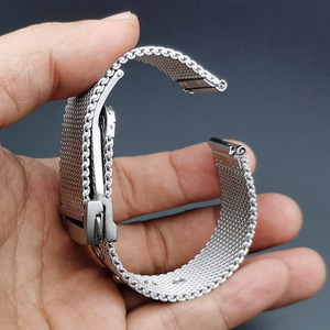 Design semplice sgancio rapido 20mm 22mm Milanese cinturino <span class=keywords><strong>in</strong></span> maglia spazzolato <span class=keywords><strong>acciaio</strong></span> inossidabile con fibbia <span class=keywords><strong>in</strong></span> metallo cinturino orologio <span class=keywords><strong>in</strong></span> metallo - Product Image 4