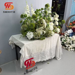 Arrangement de fleurs vertes artificielles pour allées de mariage pour décoration de sol de mariage - Product Image 3