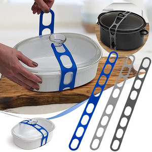 Sangle de couvercle en silicone réutilisable de 54 cm avec bande élastique pour casseroles, boîtes à lunch et vaisselle d'extérieur – Vente en gros - Product Image 2