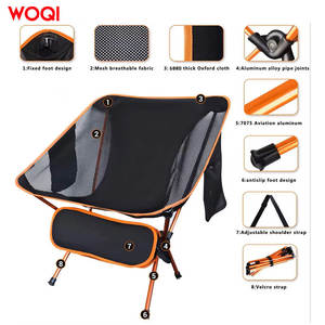 Silla de Playa Plegable Portátil para Exteriores Woqi, Silla de Camping Ligera de Color Naranja Rellena de Espuma - Product Image 5