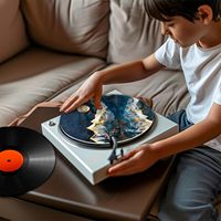 12 "impression personnalisée anti-dérapant blanc colorant Sublimation tapis de sol personnalisé rond feutre plateau tournant tapis de glissement pour tourne-disque vinyle tourne-disque
