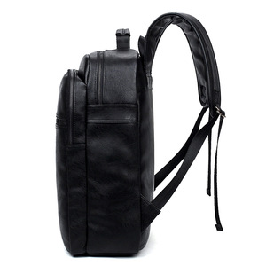 Custom <b>Big</b> Capacity Popular Pu Man Leather <b>Backpack</b> Fashion Travel <b>Backpack</b> With Earphone Hole <b>Backpack</b> - Product Image 3