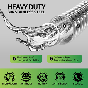 Cao cấp 100 <span class=keywords><strong>ft</strong></span> vườn Hose với vòi phun 304 thép không gỉ gỉ bằng chứng linh hoạt vòi nước 100ft vườn Hose Reel - Product Image 2