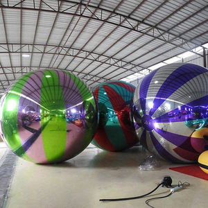 ลูกบอลสีเงินเป่าลมขนาดยักษ์พับได้ลูกโป่งพีวีซีขนาดใหญ่แบบลอยได้ลูกบอลสะท้อนแสงทรงกลมเป่าลม - Product Image 4