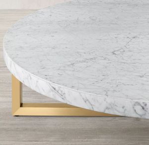 Meubles de salon en gros, table basse ronde moderne en marbre avec base en acier inoxydable - Product Image 6