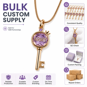 Livraison Rapide, Collier Premium BT Armyi <span class=keywords><strong>Bombi</strong></span> Nouvelle Conception, Chaîne en Zircon Cubique Plaqué Argent, Cadeau Bijou pour Fans K-pop - Product Image 6