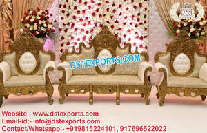 Sofá de Madera Tallado para Bodas Musulmanas Pakistaníes, Lujoso y Moderno, Tamaño Personalizado, Envío Marítimo - Product Image 4