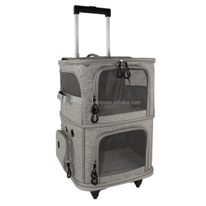 Custom Large Space Outdoor Pet Travel Bags Backpacks With Wheels for <b>Cat</b> Dog Oxford <b>Fabric</b> Pet Carrier Bag - Product Image 2