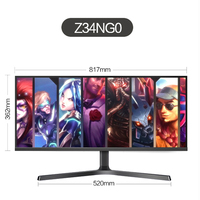 Moniteur de jeu 34 pouces 4K HDR IPS plat à bord fin, 165 Hz natif, temps de réponse de 1 ms, DP/Type-C, pour bureau/professionnels
