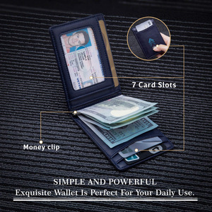 RFID blocco Logo personalizzato in vera pelle di carbonio Micro fibra portamonete sottile da <span class=keywords><strong>uomo</strong></span> <span class=keywords><strong>portafoglio</strong></span> <span class=keywords><strong>porta</strong></span> carte fermasoldi fermasoldi - Product Image 2