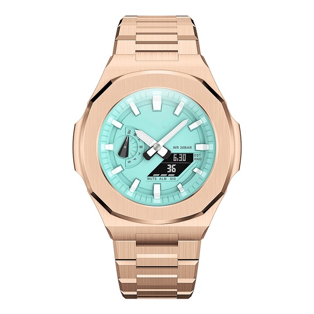 Drop Shipping G-A-2100 Stainless Steel Watch Case Strap Bezel Strap DIY Leather Watch Strap for G-A-2100 Mod Kit