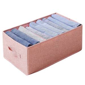 Contenedores de Almacenamiento de <span class=keywords><strong>Lino</strong></span>, Diseño Minimalista, 100 ml, Organizador de Ropa, Jeans, Pantalones para Armario, Asas, Plegable, Ecológico, Cuadrado - Product Image 1