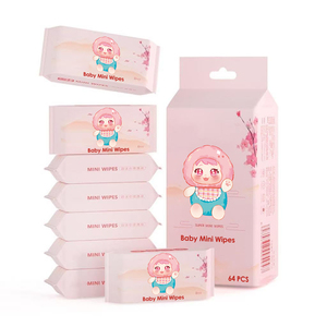 Lingettes humides portables OEM/ODM, petits mouchoirs jetables hypoallergéniques doux pour soins personnels, lingettes <span class=keywords><strong>de</strong></span> soin personnalisées - Product Image 1