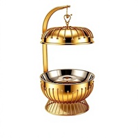 TAIDING Luxuriöser Chafing Dish im Europäischen Stil aus Rostfreiem Stahl, Goldfarben, Rostbeständig, für Hotel und Restaurant, Wärmebehälter
