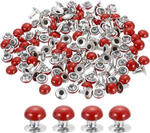 ชุดอุปกรณ์ยึดติดหนัง Uxcell หมุดโลหะทรงกลมแบบเห็ด ขนาดมิลลิเมตร สำหรับกระเป๋าถือ  หมุดโลหะแบบมีฐานเกลียว สำหรับงานฝีมือหนัง DIY - Product Image 1