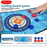 Jeu de curling de table portable, tapis de curling enroulable, jeu de glisse de pierres, jeu d'interaction parent-enfant, fabrication sur mesure