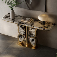 Console de table moderne de luxe en pierre simple et créative Table d'entrée en marbre pour le salon couloir design haut de gamme