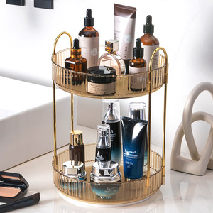 Organizador de maquillaje de belleza cosmética, caja de almacenamiento de cosméticos, estante de almacenamiento giratorio, organizador de tocador transparente - Product Image 6