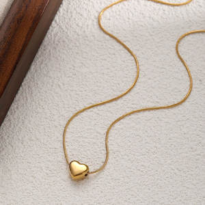 Collana con Ciondolo a Cuore Personalizzata in Acciaio Inossidabile 316L Placcato Oro 14k 18k Resistente all'Acqua per Donne - Product Image 5