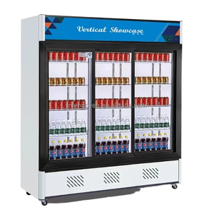 Réfrigérateur de présentation à double température à refroidissement direct à 3 portes avec portes en verre et 12 étagères / Réfrigérateur à boissons - Product Image 1